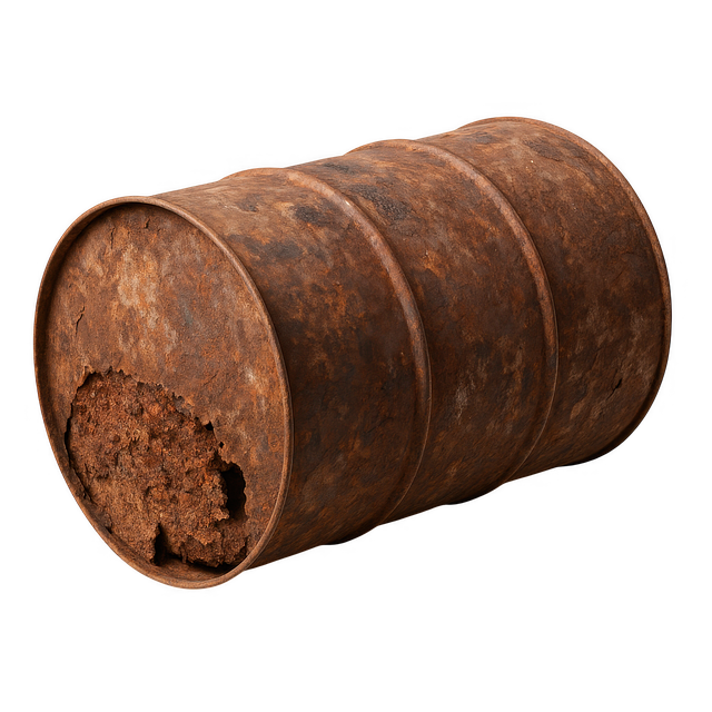 Free rusty barrel corroded drum metal decay illustration