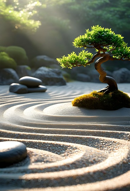 Zen Haven, Sand, Sten, Bonsai, Japansk