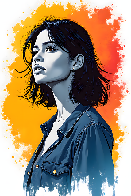 Free woman tough tattoo illustration