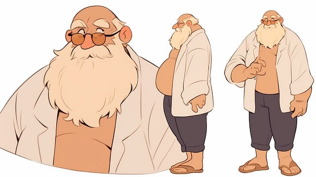 Free man portrait beard illustration