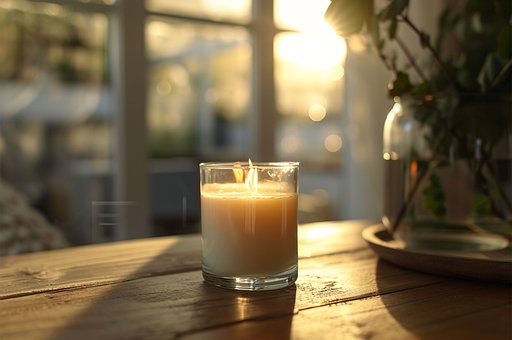 Free Clear Glass Candle Jar Burning Candle illustration and picture