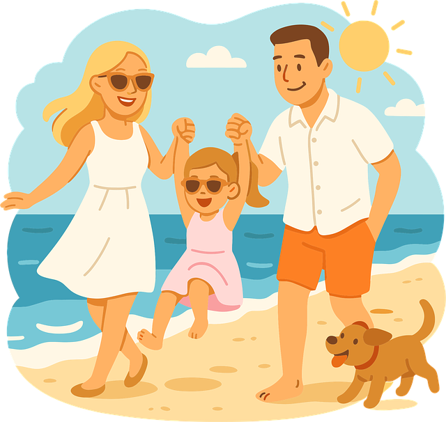 Ai Generert, Strand, Familie, Dyr, Mamma