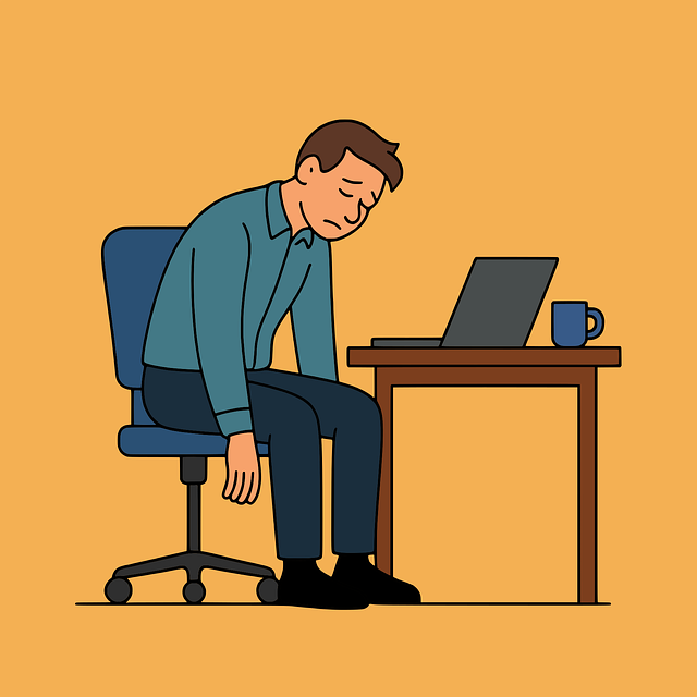 Free employee desk stress vector