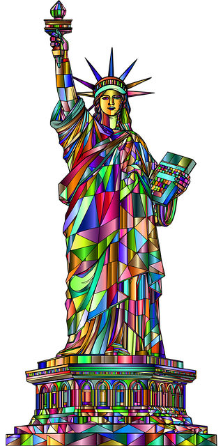 Free statue of liberty america ellis island vector