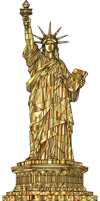 Free statue of liberty america ellis island vector