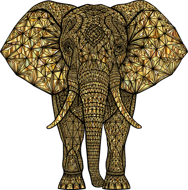 Free elephant animal geometric vector