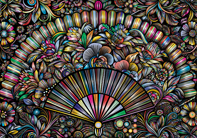 Free hand fan fan cooling vector