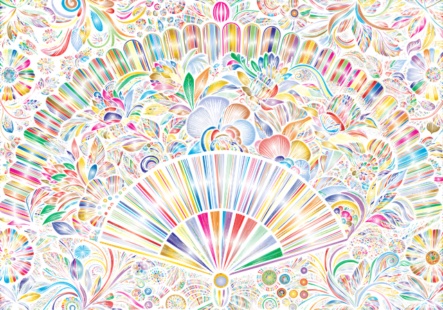 Free hand fan fan cooling vector