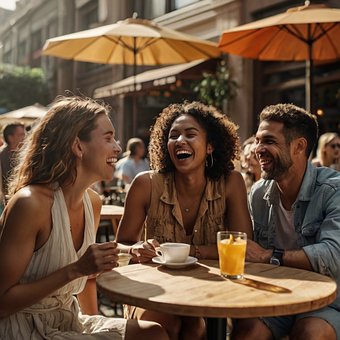 Diverse Mensen, Vrienden Lachen