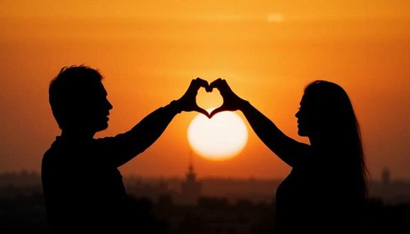 Free Sunset Heart illustration and picture