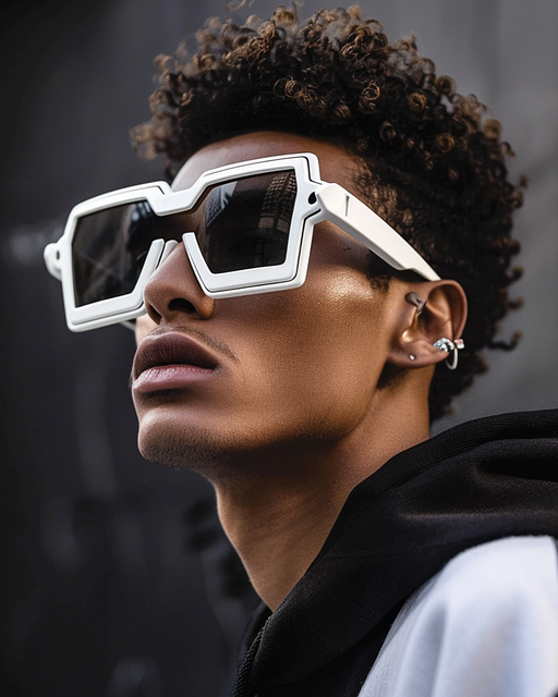 Free urban fashion futuristic style geometric sunglasses illustration