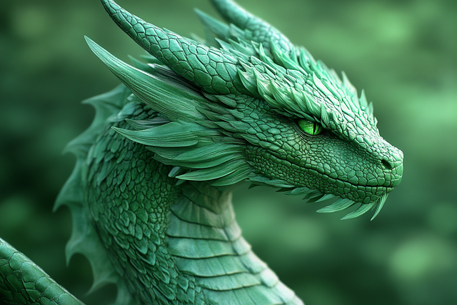 Free ai generated dragon green illustration