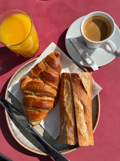 Frankrig, Morgenmad, Baguette, Croissant