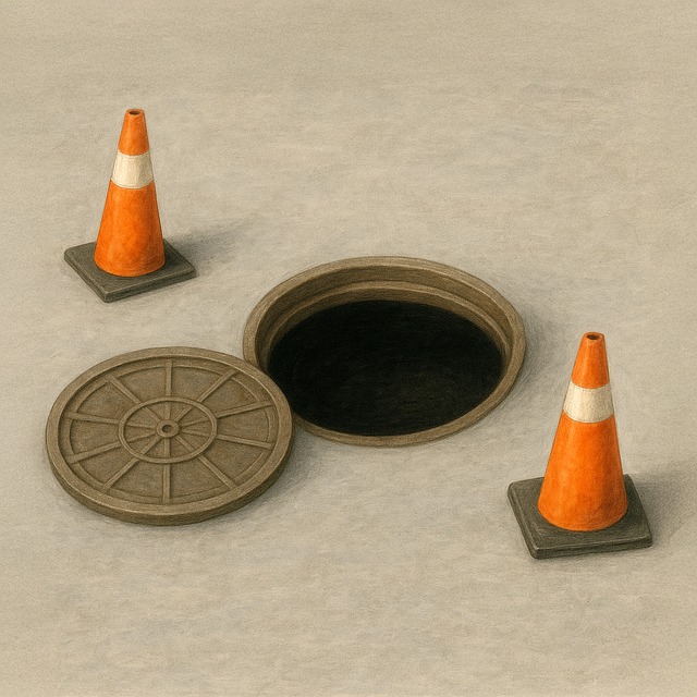Free manhole cones safety illustration