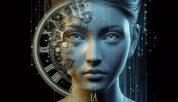 Ai Generert, Kvinne, Tid, Abstrakt, Se