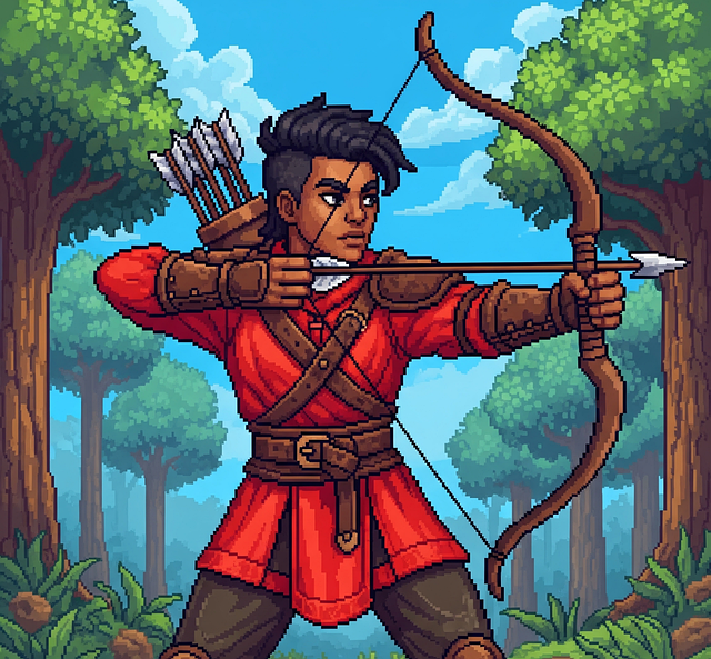 Free Archer Pixelart illustration and picture