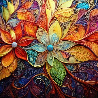 Free Fractal Flower Fractal Art illustration and picture