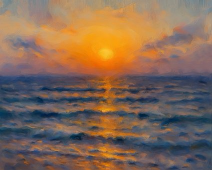 Malen, Sommer, Sonnenuntergang