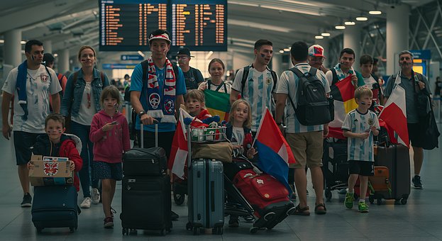 Flughafen, Fans, Fußball, International