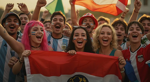 Menge, Feier, Fans, Unterstützung