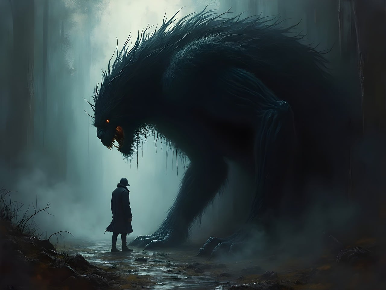 Free ai generated monster scary illustration
