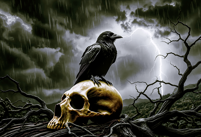 Free ai generated crow battle illustration