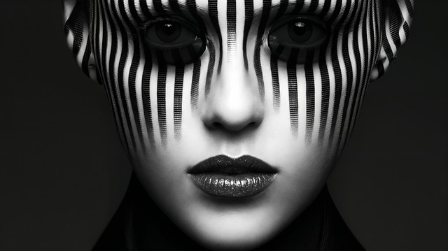 Free face futurism optical art illustration