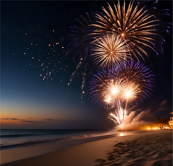 Free Fireworks New Year illustration and picture