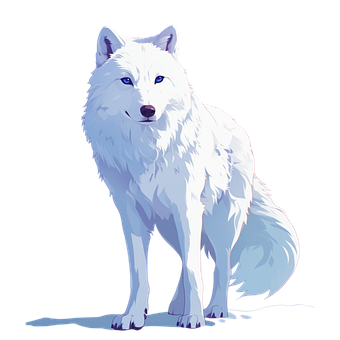 Free Ai Generated White Wolf illustration and picture