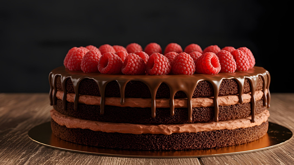 Free Chocolate Cake Raspberry Dessert illustration and picture