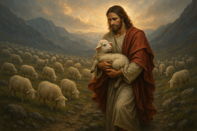 Free jesus shepherd lost sheep illustration