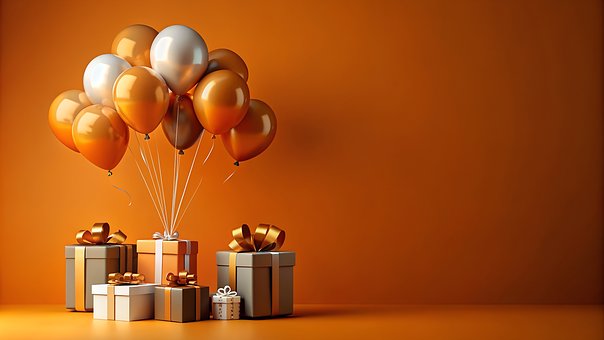 Gaveæske, Ballon, Farverige, Gave, Ferie