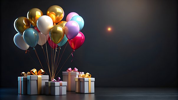 Gaveæske, Ballon, Farverige, Gave, Ferie