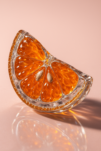 Free ai generated glass art orange slice illustration