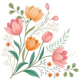 Free Ai Generated Floral illustration and picture