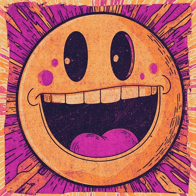 Free ai generated smiley face retro illustration