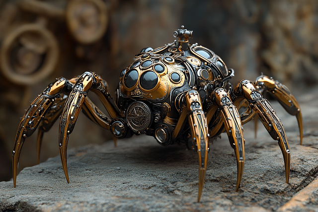 Free spider robot creepy illustration