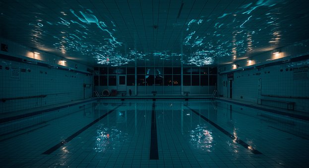 Svømmepøl, Indendørs Pool, Nat, Vand