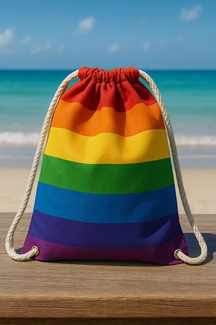 Free ai generated sports bag rainbow illustration