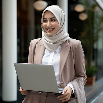 Free Muslim Woman Businesswoman illustration and picture