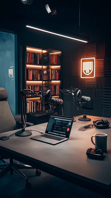 Free Podcast Studio Microphone Setup illustration and picture