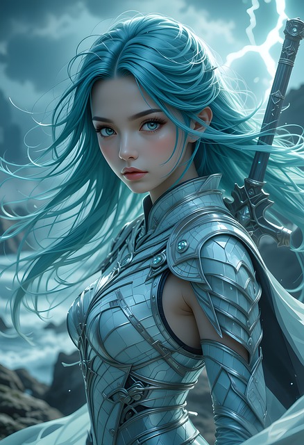 Free powerful warrior woman illustration