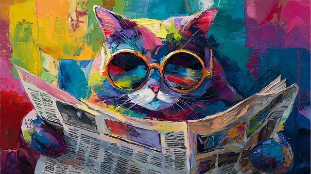 Download free HD stock image of Cat Newspaper Free cat nature newspaper illustration