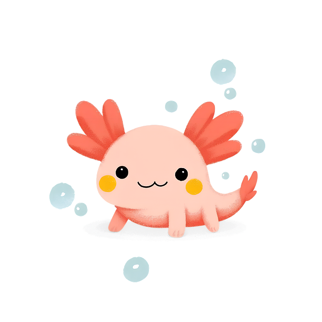 Free axolotl cute kawaii illustration