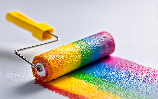 Free rainbow roller paint illustration