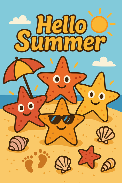 Free summer beach starfish vector