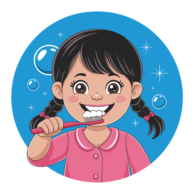 Free hygiene teeth cleaning girl vector