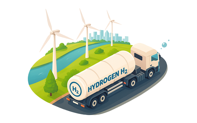 Free hydrogen truck energy vector
