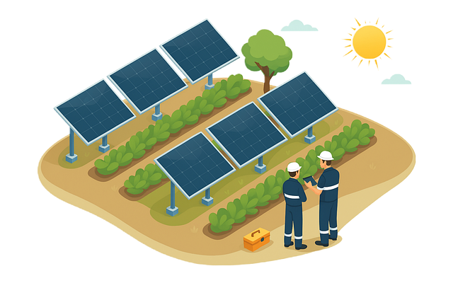 Free solar energy panels vector