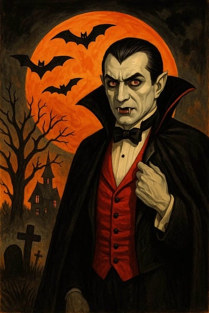 Free ai generated halloween vampire illustration